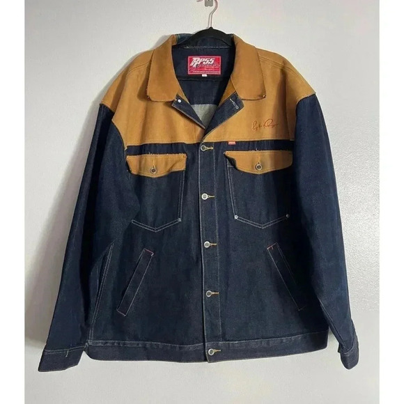 RP55 Vintage Mens Long Sleeve Collared Denim Jeans Jacket XXXL - Picture 1 of 7